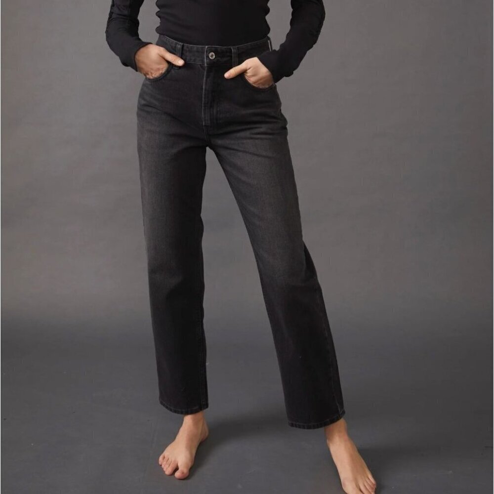 We the Free Pacifica High Rise Slim Straight-Leg Jeans Worn Black Women’s 26